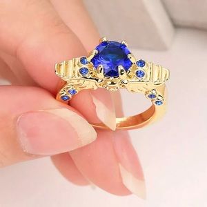 Blue Sapphire Gold Plated Ring